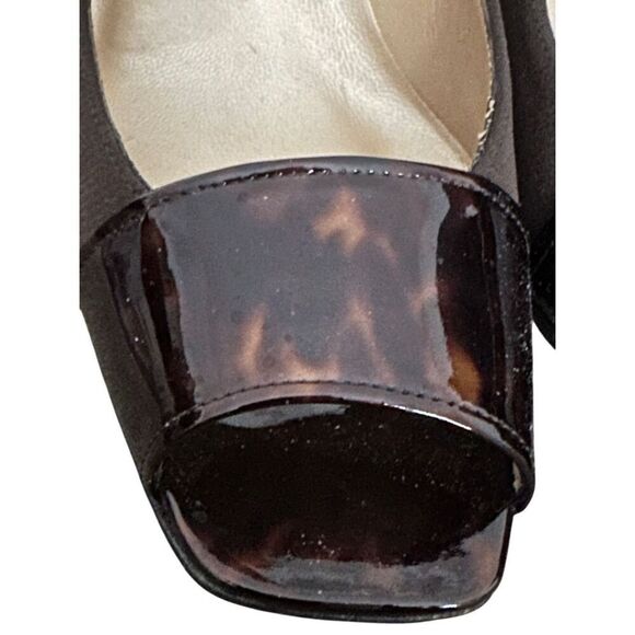 Stuart Weitzman Brown Tortoise Peep Toe Pumps Size 8 - Picture 1 of 13